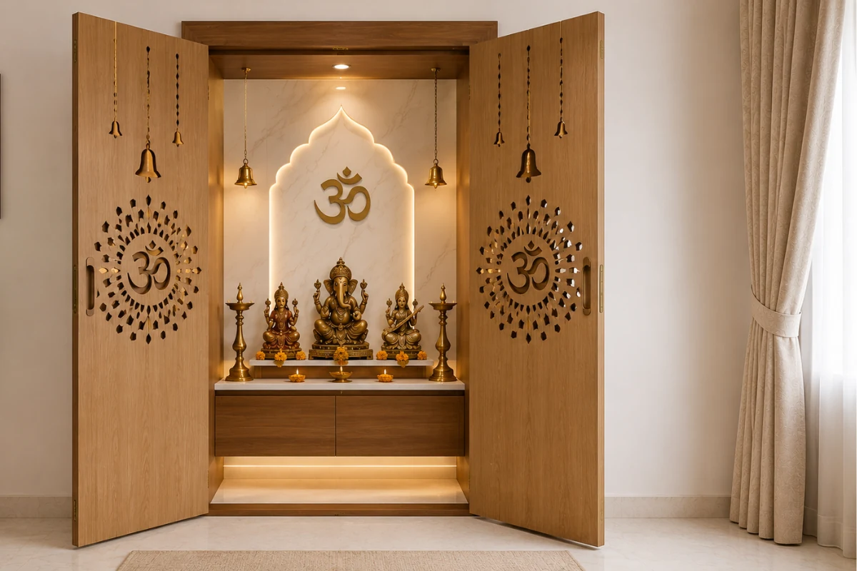 Budget-Friendly Pooja Room Door design
