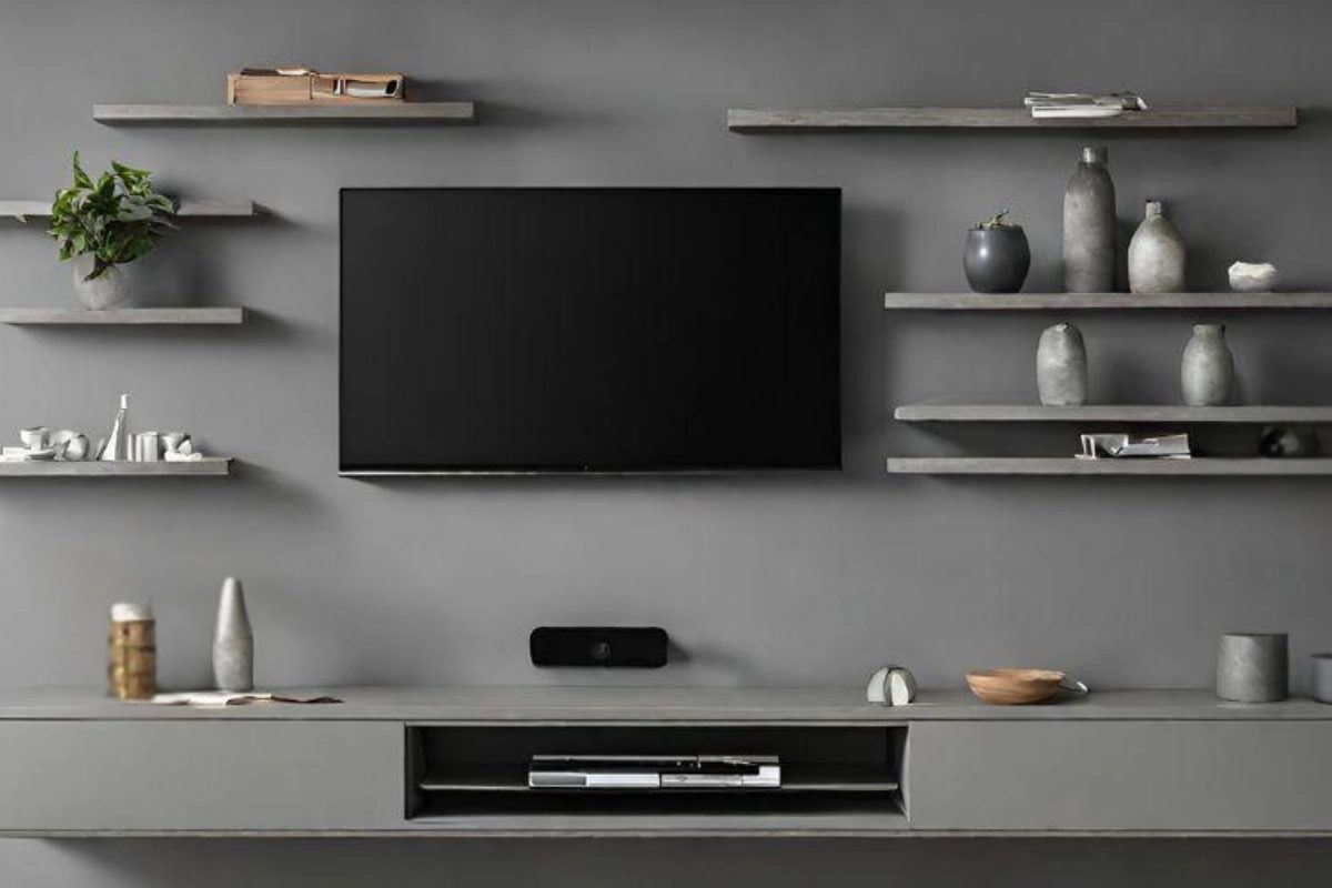 Grey Contemporary TV Wall Designs for living room