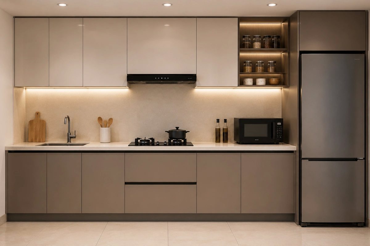 I-Shaped Modular kitchen Design