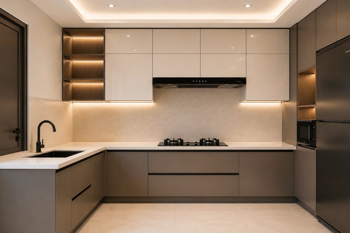 L-Shaped Modular Kitchen Design