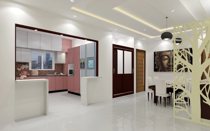 Modern partition design for home interiors by best interior designers in Pune