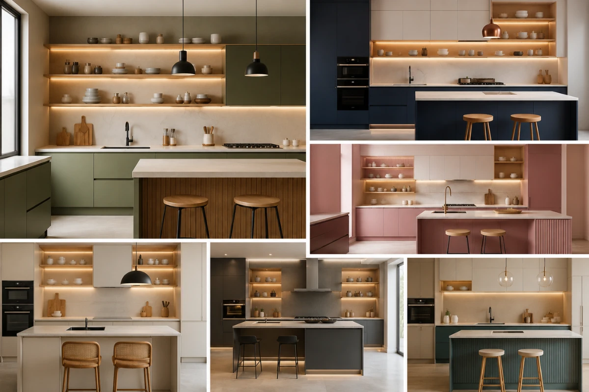 Open Shelving modular Kitchen Design