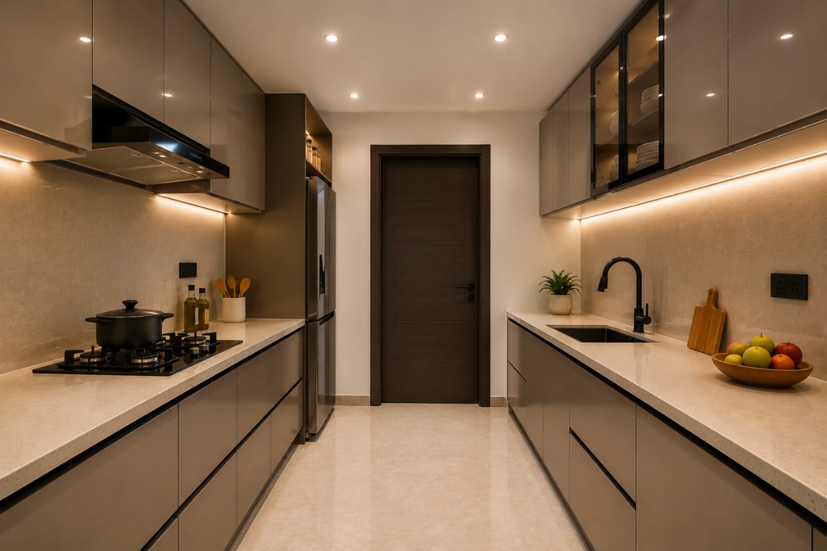 Parallel-Shaped Modular kitchen Design