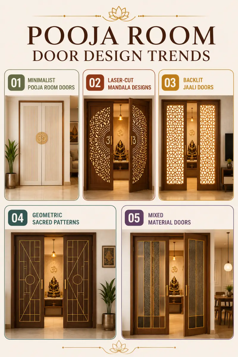 Pooja room door design trend Infogrpahic