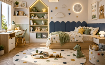 Safe and functional kids room interiors by leading interior designers in Pune-Homzinterio