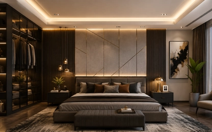 Space saving bedroom interior design solution in Pune apartments