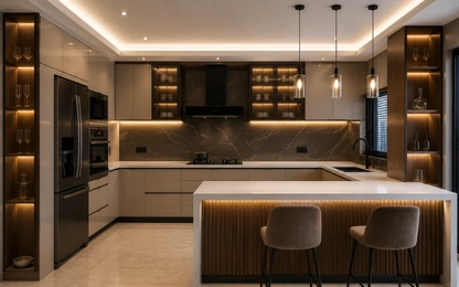 Stylish kitchen design by top interior design company in Pune-Homzinterio