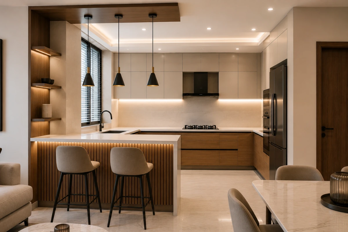 Breakfast Counter Partition between kitchen and dining