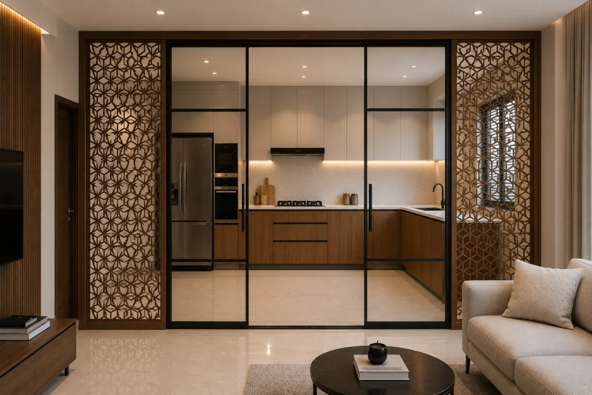 Metal Frame kitchen Partition design