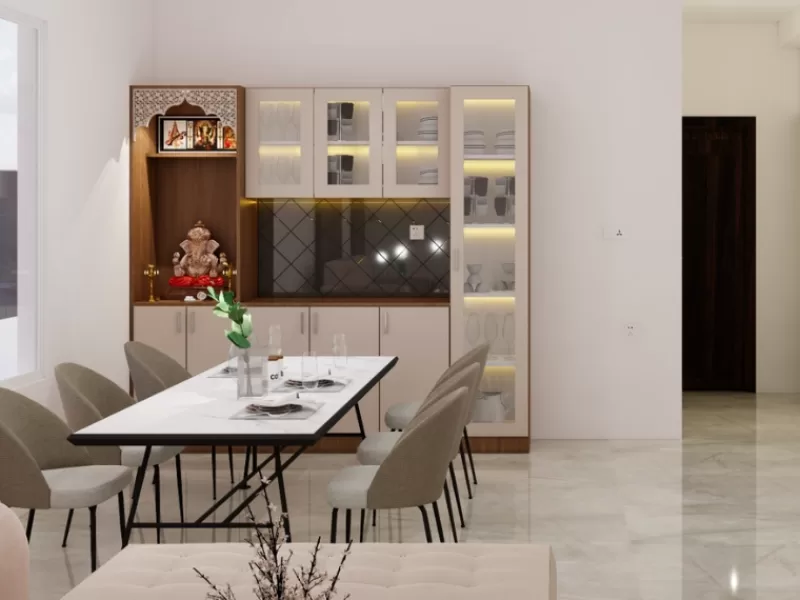 6-seater dining table design for family dining area